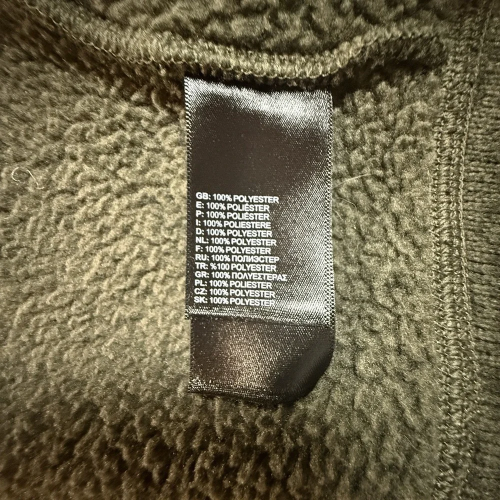 The North Face Jacket Men's L Green Full Zip Fleece Sweater Knit Coat Outdoor